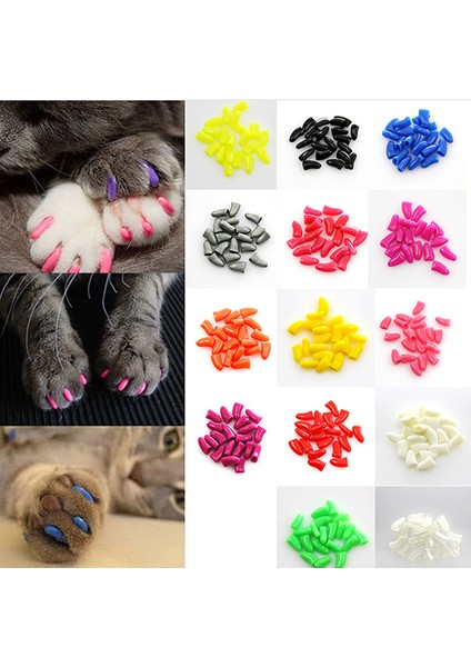 Kl Sıcak Satış 20 Adet Renkli Yumuşak Pet Köpek Kedi Yavrusu Paw Pençe Kontrol Tırnak Kapakları Pençe Kontrol Paws Kapalı + 1 Adet Yapıştırıcı Tutkal Güvenlik (Yurt Dışından) fiyatları