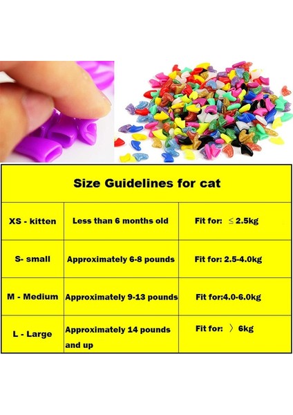5 Adet 90O94 L 100 Adet Kedi Pet Tırnak Kapakları Kediler Için Çizilmez Aksesuarlar Evcil Hayvan Ürünleri 5x Yapıştırıcı Tutkal * Xs, S, M, L, Kapak, Pençeler Tırnak Kapakları (Yurt Dışından) fırsatları