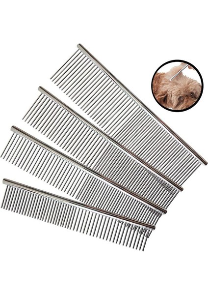 L 19X5 cm Çelik Pet Tarak Evcil Hayvan Bakım Tarak Yuvarlak Dişler Büyük, Orta Küçük Köpekler Için Köpek Tarak Karışık Kısa/uzun Saçlı Kedi (Yurt Dışından)