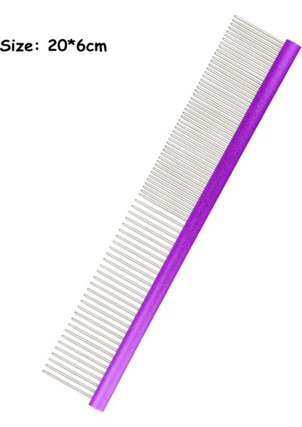 Mor 20CM 20-25 cm Renklendirilmiş Paslanmaz Çelik Pet Taraklar Kedi Köpekler Güzellik Şekillendirici Kuaförlük Yüksek Kaliteli Düz Tarak Epilasyon Iğnesi (Yurt Dışından)