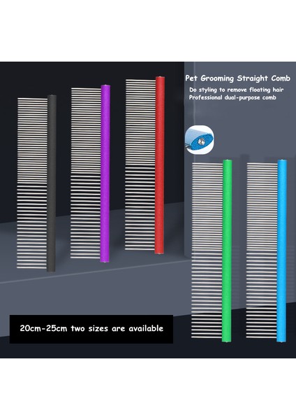 Mor 20CM 20-25 cm Renklendirilmiş Paslanmaz Çelik Pet Taraklar Kedi Köpekler Güzellik Şekillendirici Kuaförlük Yüksek Kaliteli Düz Tarak Epilasyon Iğnesi (Yurt Dışından) modelleri