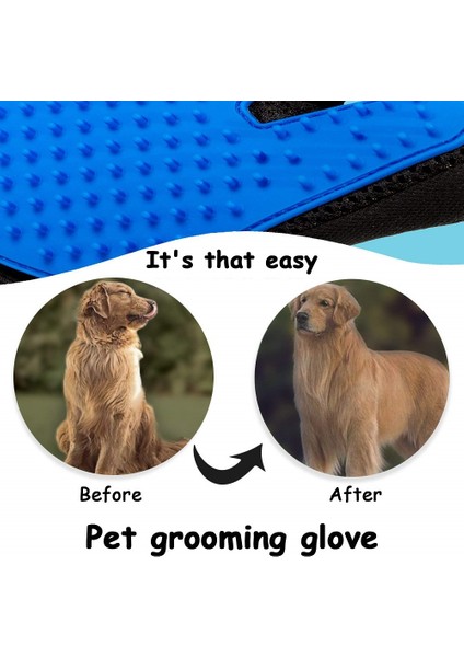 Mavi Sol El Sarung Tangan Perawatan Kucing Köpek Kedi Pet Tarak Bakım Dökülme Fırçası Eldiven Temizlik Sırt Masajı Hayvan Banyo (Yurt Dışından)