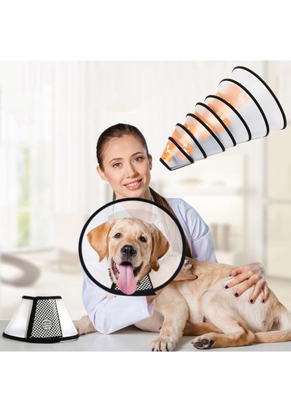 Beyaz 4 Yalamayı Pet Bakım Kapak Aksesuarları Büyük Köpekler Için Postoperatif Yavru Büyük Köpek Utanç Konisi Yaka Mascotas Malzemeleri (Yurt Dışından) fiyatları