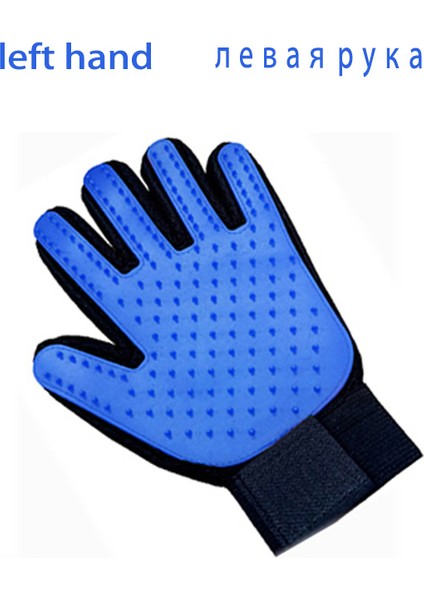 Mavi Sol Köpek Kedi Pet Tarak Bakım Dökülme Fırçası Eldiven Temizlik Sırt Masajı Hayvan Banyo Epilasyon (Yurt Dışından)