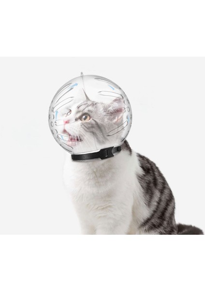 Uzay Topu Maskesi M-Takım Elbise 3-4.5 kg Nefes Alabilir Kedi Uzay Başlığı Plastik Kask Isırmayı Önlemek Küçük Kediler Için Pet Bakım Örtü Örgüsü Bakım Malzemeleri Kedi Aksesuarları (Yurt Dışından)