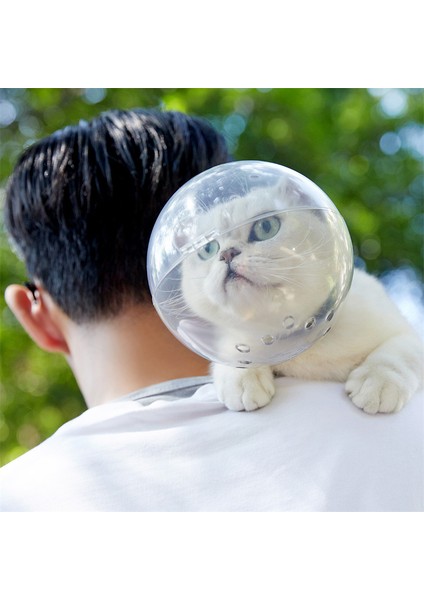 Uzay Topu Maskesi M-Takım Elbise 3-4.5 kg Nefes Alabilir Kedi Uzay Başlığı Plastik Kask Isırmayı Önlemek Küçük Kediler Için Pet Bakım Örtü Örgüsü Bakım Malzemeleri Kedi Aksesuarları (Yurt Dışından)