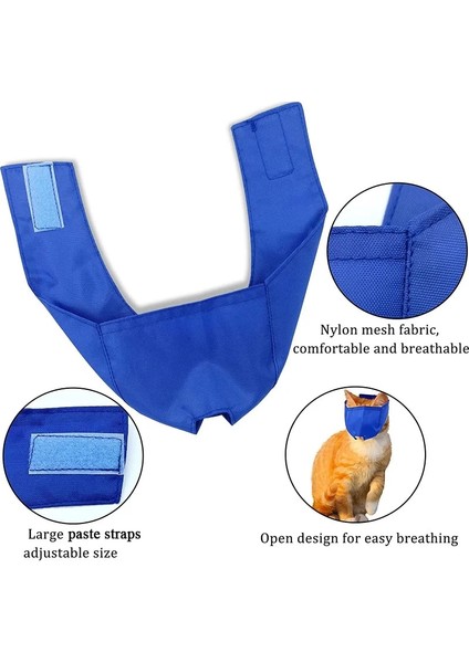 Mavi L Nefes Naylon Kedi Ağızlıklar Yavru Yüz Maskeleri Damat Ları Banyo Anti- Kedi Bakım Araçları Için Çizilmez Evcil Hayvan Malzemeleri (Yurt Dışından) fırsatları