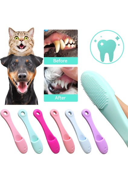 Pembe Köpek Kedi Temizlik Malzemeleri Yumuşak Pet Parmak Fırçası Kediler Fırça Diş Fırçası Gözyaşı Lekeleri Fırça Göz Bakımı Evcil Hayvanlar Temizleme Bakım Araçları (Yurt Dışından)