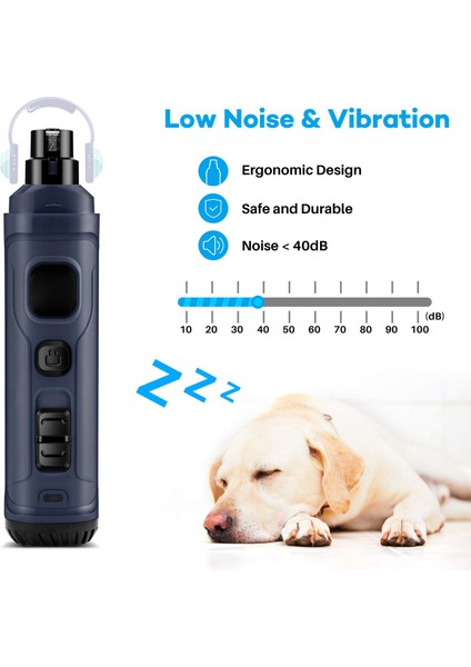 N50 Koyu Mavi Pawsunday Köpek Tırnak Öğütücü 2 Led Işık İle 8000-10000 Rpm Köpek Kedi Ve Küçük Hayvan Için Elektrikli Pet Tırnak Giyotin (Yurt Dışından) indirimleri