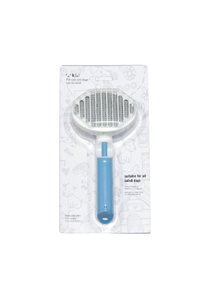 Blue2 19.5X10 cm Hayvan Saç Fırçası Sökücü Pet Köpek Saç Fırçası Kedi Tarak Bakım ve Bakım Kedi Tarak Uzun Saç Köpekler Için Paslanmaz Çelik Fırça (Yurt Dışından)