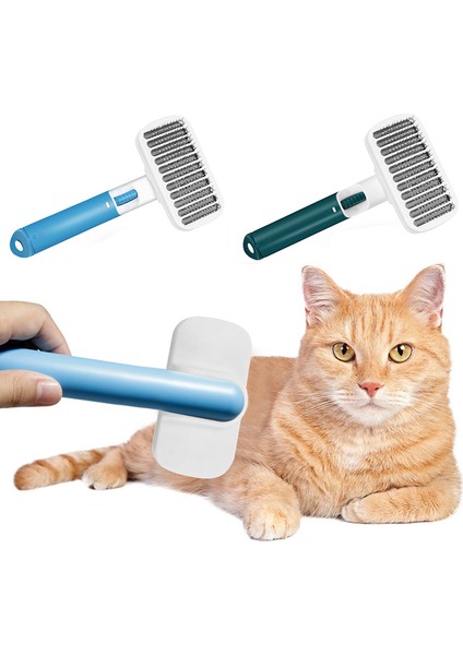 Blue2 19.5X10 cm Hayvan Saç Fırçası Sökücü Pet Köpek Saç Fırçası Kedi Tarak Bakım ve Bakım Kedi Tarak Uzun Saç Köpekler Için Paslanmaz Çelik Fırça (Yurt Dışından) modelleri
