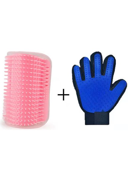 Pembe Eldiven Pet Malzemeleri Kişisel Bakım Duvar Fırçası Köşe Kedi Masajı Kendini Bakımlı Tarak Fırça Catnip ile Kedi Ovmak Gıdıklama Tarak (Yurt Dışından)