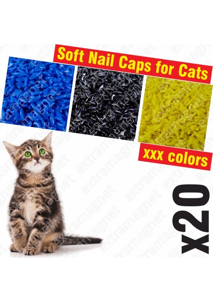 Orman Yeşili S Kediler Için 20'li Yumuşak Tırnak Kapağı + 1x Yapışkan Tutkal + 1x Aplikatör /* Xs, S, M, L, Kapak, Kedi, Pençe, Pençe, Xzo */ (Yurt Dışından)