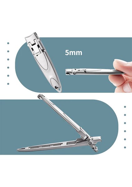 Siyah Ultra Ince 5mm Taşınabilir Tırnak Makası Paslanmaz Çelik Anti-Sıçrama Tırnak Makası Tırnak Kesme Giyotin Ayak Tırnağı Güzellik Makas (Yurt Dışından) fırsatları