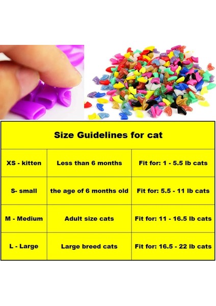 Altın L Yeni Moda Renkli Kedi Tırnak Kapakları Yumuşak Kedi Pençe Yumuşak Paws 20 Adet/Grup Yapışkan Tutkal İle Boyut Xs S M Lgift Evcil Hayvan Için (Yurt Dışından)