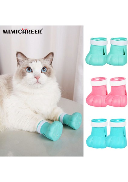 Yeşil S 4 Adet Çizilmez Kedi Ayakları Ayarlanabilir Anti-Off Ayakkabı Kapakları Kedi Silikon Kedi Paw Koruyucu Çizmeler Kedi Banyo Için Pet Tedarikçisi (Yurt Dışından) fiyatları