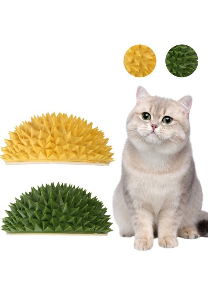 Sarı Kedi Masaj Fırçası Tarak Durian Şekli Tırmalama Duvar Köşe Fırça Araçları Pet Kediler Saç Çıkarıcı Fırça Temizleyici Bakım Malzemeleri (Yurt Dışından) fiyatları