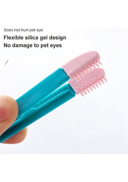 Mavi Toz Pet Göz Tarak Fırça Pet Gözyaşı Leke Çıkarıcı Tarak Kediler Için Temizleme Bakım Fırçası Esnek Silikon Yumuşak Kıllar Pet Malzemeleri (Yurt Dışından) modelleri