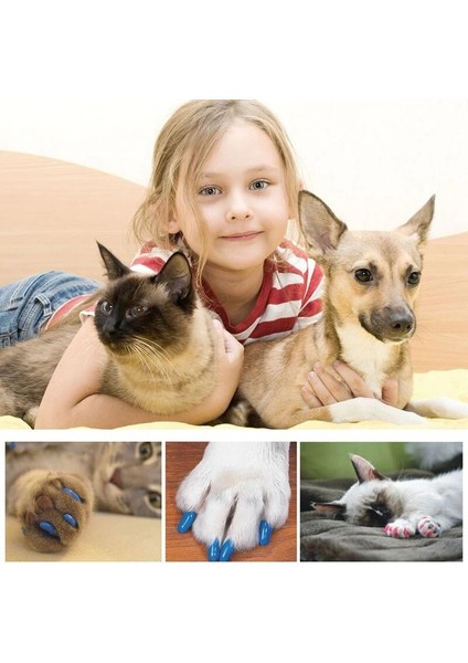 Yeşil L Renkli Yumuşak Kauçuk 20 Adet/paket Köpekler Kediler Yavru Pençe Kontrol Pençeleri Bakım Malzemeleri Tırnak Kapakları Çocukları Zarardan Korumak Için Kapak (Yurt Dışından) modelleri