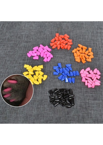 Mavi S-Dog Yumuşak Kedi Tırnak Kapakları Köpek Paw Tırnak Koruyucu Pençe Kap Yavru Tırnak Kapak Pet Paws Yapışkanlı Tutkal ile Caps Kedi Bakım Malzemeleri (Yurt Dışından) modelleri