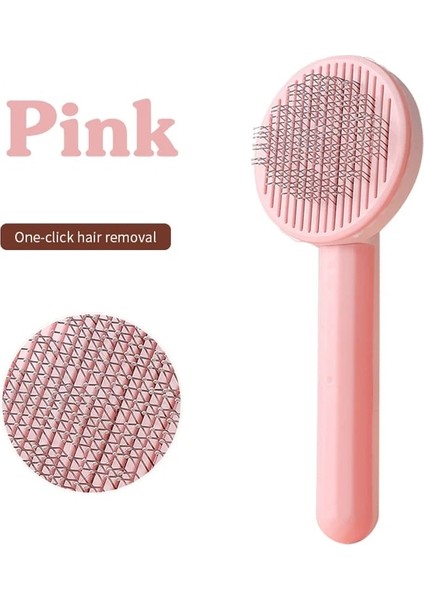 Pembe 20X7.5X4 Cm Pet Kedi Tarak Köpek Fırçası Kaldırma Karışık Saç Köpek Bakım Aracı Kendi Kendini Temizleyen Slicker Fırça Yavru Saç Özel Iğne Tarak (Yurt Dışından)