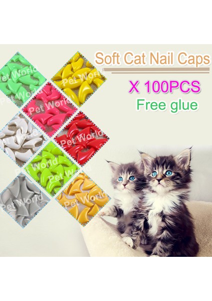 Kahve S Renkli 100 Adet/grup Yumuşak Kedi Pet Tırnak Kapakları Pençe Kontrol Paws + Ücretsiz 5x Yapıştırıcı Tutkal Pet Için Hediye (Yurt Dışından) fiyatları