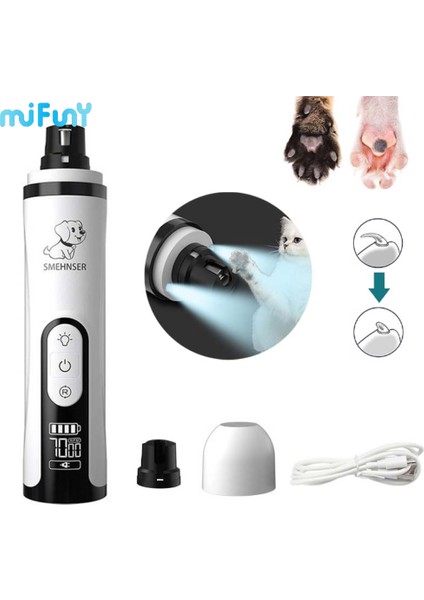 1 Adet Kafaları ile Elektrikli Evcil Tırnak Törpüsü LED Işık ile Kedi Köpekler Tırnak Makası USB Şarj Edilebilir Pençeleri Tırnak Kesici Evcil Bakım Giyotin Malzemeleri (Yurt Dışından) fiyatları