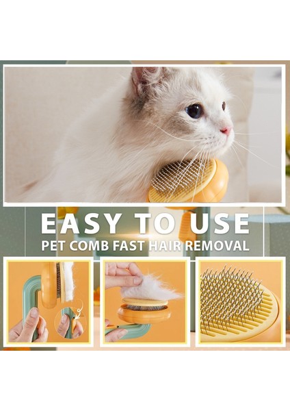 Kabak Mor Kedi Fırça Tarak Köpekler Kediler Için Pet Kabak Tarak Köpek Saç Çıkarıcı Fırça Pet Saç Dökülme Kendi Kendini Temizleyen Tarak Pet Bakım Araçları (Yurt Dışından) indirimleri