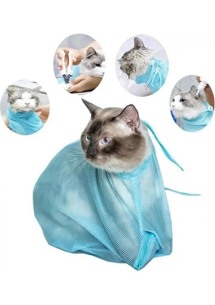 Mavi Standart Sürüm Ecomhunt Dropshipping Örgü Kedi Bakım Banyo Çantası Ayarlanabilir Kediler Yıkama Torbaları Pet Anti Scratch Isırık Kısıtlama (Yurt Dışından) modelleri