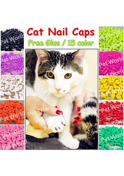 Açık Pembe M 20 Adet/grup Kedi Tırnak Kapakları Yumuşak Kedi Pençe Kedi Pençesi Xs, S , M, L Ücretsiz Tutkal ile (Yurt Dışından) fiyatları