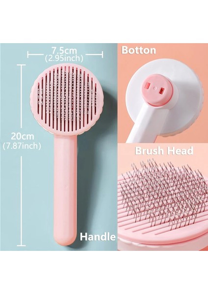 Pembe 20X7.5 cm Pet Kedi Fırça Köpek Tarak Kendi Kendini Temizleyen Slicker Fırça Kedi Köpek Saç Karışık Pet Saç Masaj Tarak Kediler Aksesuarları Kaldırır (Yurt Dışından) modelleri