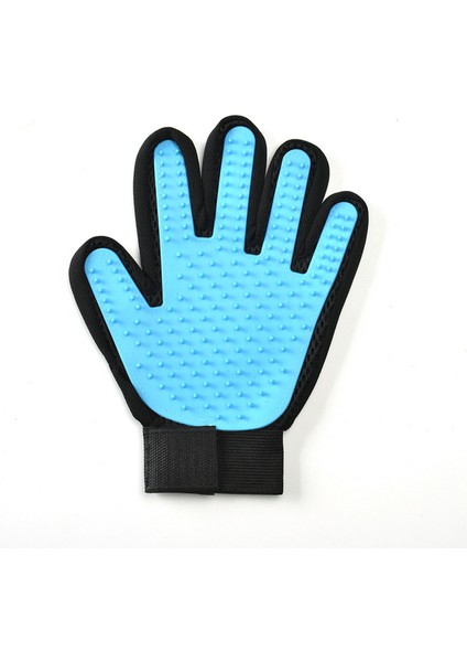 Sol El Gök Mavisi Ücretsiz Boyut Kedi Bakım Dökülme Fırçası Eldiven Dokunmatik Pet Köpek Nazik Verimli Sırt Masajı Kürk Yıkama Banyo Fırçası Tarak (Yurt Dışından)