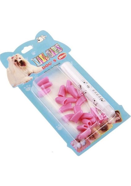 Şeftali Kırmızı M 20 Adet Pet Kediler Çivi Pençeleri Yavru Anti-Çizik Bakım Tırnak Paws Pençe Kapatma Başlığı (Yurt Dışından)