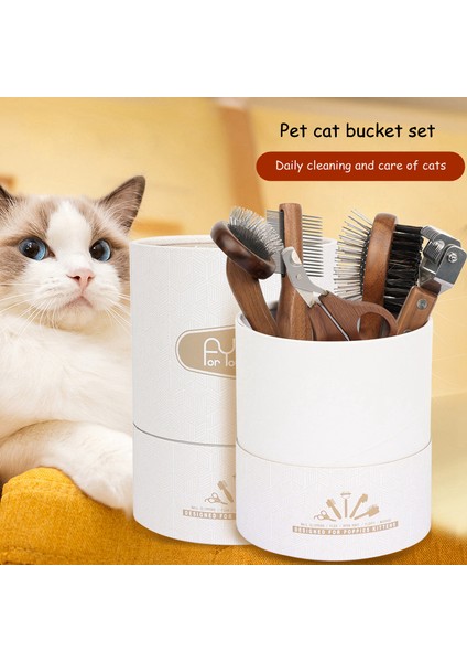 6 Parçalı Set Pet Kedi Köpek Tarak Sökücüler Düğüm Kesici Saç Damat Fırça Bakım Seti Kova Köpek Kedi Ahşap Saplı Düzeltici Bıçak Pet Aksesuarla (Yurt Dışından) fiyatları