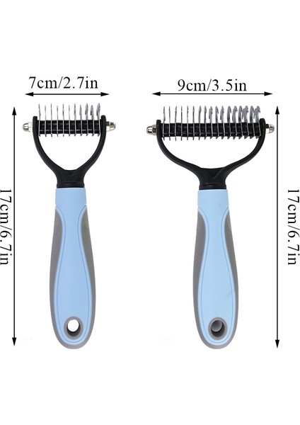 Mavi Büyük Pet Epilasyon Tarak Kedi Dolaşık Açıcı Kürk Kırpma Dematting Deshedding Fırça Pet Bakım Araçları Keçeli Uzun Saç Kıvırcık (Yurt Dışından)