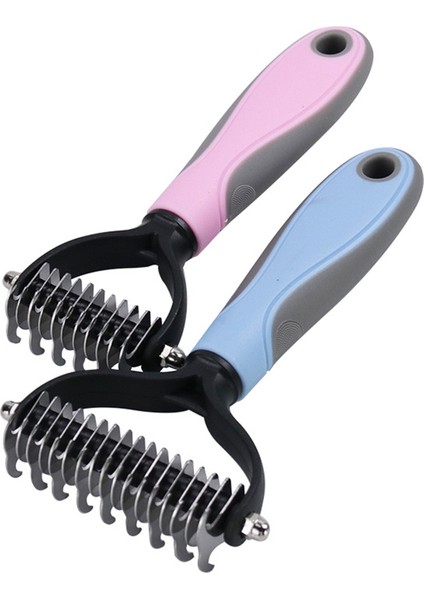 Mavi Büyük Pet Epilasyon Tarak Kedi Dolaşık Açıcı Kürk Kırpma Dematting Deshedding Fırça Pet Bakım Araçları Keçeli Uzun Saç Kıvırcık (Yurt Dışından)