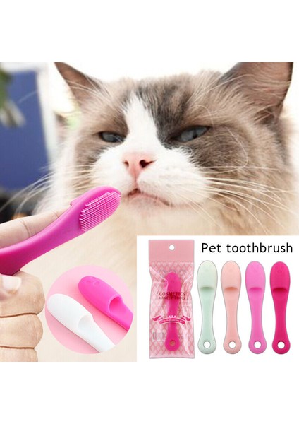 Bir Pet Temizleme Fırçası Kedi Çene Siyah Nokta Köpek Dişleri Dil Kaplamalı Silikon Fırça (Yurt Dışından)