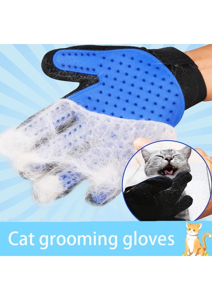 Mavi - Sağ El Pet Kedi Epilasyon Eldiveni Yüzen Saçları Çıkarmak Için Kedi Saç Tarağı Artefakt Kedi Saç Temizleme Masaj Banyosu Artefakt Evrensel (Yurt Dışından) modelleri