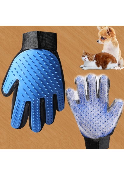 Mavi - Sağ El Pet Kedi Epilasyon Eldiveni Yüzen Saçları Çıkarmak Için Kedi Saç Tarağı Artefakt Kedi Saç Temizleme Masaj Banyosu Artefakt Evrensel (Yurt Dışından) fırsatları