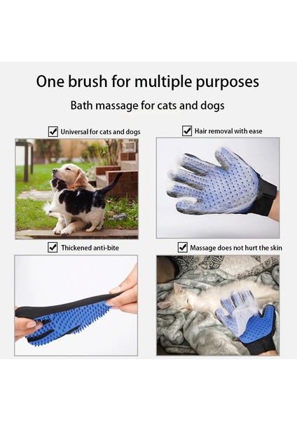 Mavi - Sağ El Pet Kedi Epilasyon Eldiveni Yüzen Saçları Çıkarmak Için Kedi Saç Tarağı Artefakt Kedi Saç Temizleme Masaj Banyosu Artefakt Evrensel (Yurt Dışından) indirimleri