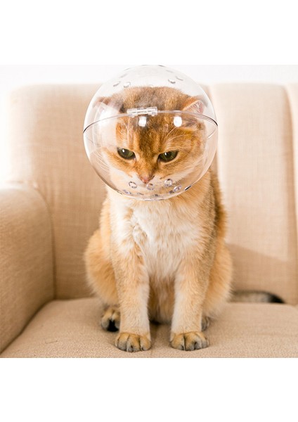 Küçük S/L Kedi Şeffaf Namlu Nefes Kafa Hood Ayarlanabilir Yavru Astronot Kask Agresif Kedi Çiğneme Bakımı (Yurt Dışından) modelleri