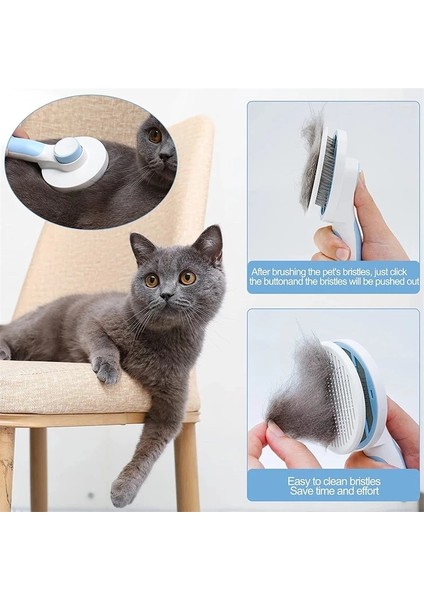 Mavi Pet Kedi Fırça Köpek Tarak Saç Pet Saç Tarak Kaldırır Kendi Kendini Temizleyen Slicker Fırça Kediler Köpekler Karışık Saç Güzellik Ürünleri Kaldırır (Yurt Dışından) modelleri