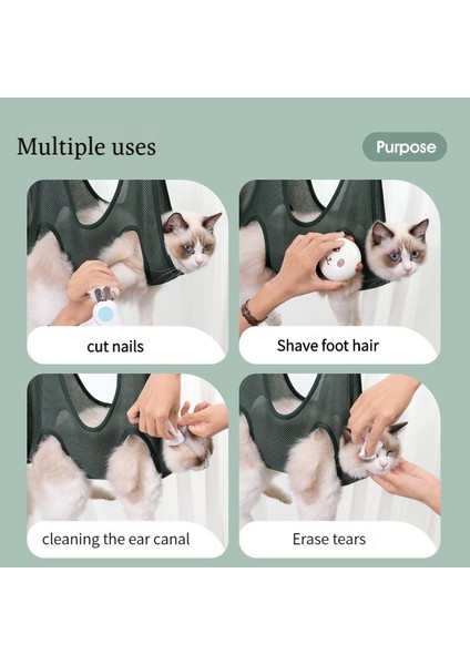 Yeşil L Kedi Bakım Tırnak Kesme Anti Scratch Bite Sabit Çanta Banyo Kırpma Kısıtlama Çantası Pet Güzellik Hamak Asılı Pet Malzemeleri Seti (Yurt Dışından) fırsatları