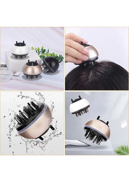 Altın 6x5.8 cm Aplikatör Saç Derisi Yağı Şişesi Serum Tarak Fırça Büyüme Rulo Kök Scrubber Derin Duş Silikon Dağıtıcı Boş Uygulayarak (Yurt Dışından)