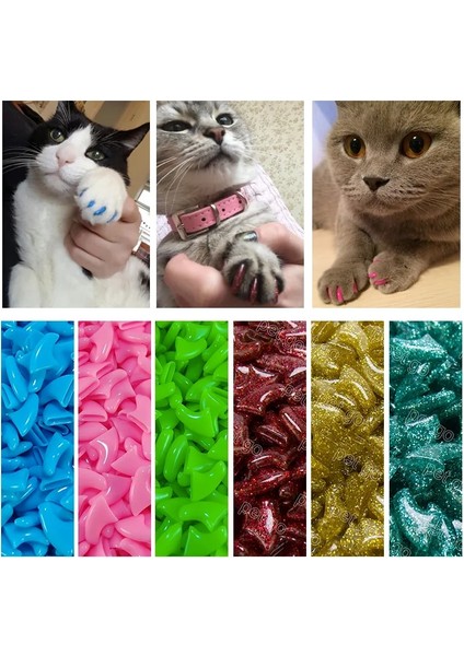 Yeşil Glitter Xs Yeni Moda Renkli Kedi Tırnak Kapakları Yumuşak Kedi Pençe Yumuşak Paws 20 Adet/grup Yapışkan Tutkal ile Boyut Xs S M Lgift Evcil Hayvan Için (Yurt Dışından) fiyatları