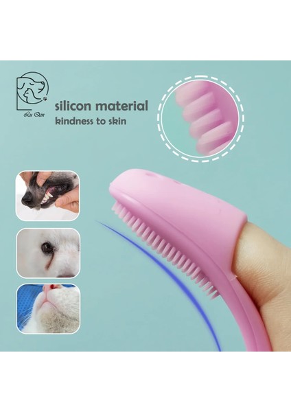 Açık Yeşil 1 Pc Pet Parmak Fırçası Diş Fırçası Gözyaşı Leke Fırçası Göz Bakımı Köpek Kedi Temizleme Bakım Aracı (Yurt Dışından)