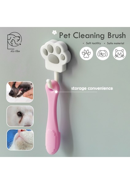 Açık Yeşil 1 Pc Pet Parmak Fırçası Diş Fırçası Gözyaşı Leke Fırçası Göz Bakımı Köpek Kedi Temizleme Bakım Aracı (Yurt Dışından)