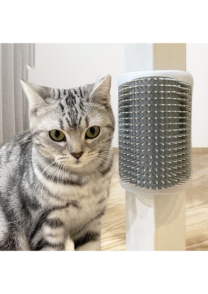 Gri Kedi Sürtünme Fırçası Catnip Yumuşak Açı Masaj Fırçası Yüz Tırma Tarak Pet Bakım Malzemeleri Kedi Temizlik Malzemeleri (Yurt Dışından)