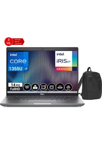 Latıtude 5440 13.nesil Intel I7 1355U 64GB 1tb SSD 14" Dos Fhd Dizüstü Bilgisayar DLN025L54401415+WEBLEGELSINÇANTA