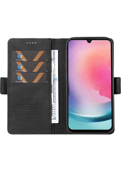 Samsung Galaxy A25 5g / A24 4g Pu Deri Telefon Kılıfı, Cüzdan Stand Cilt Touch Şok Geçirmez Kapak (Yurt Dışından)